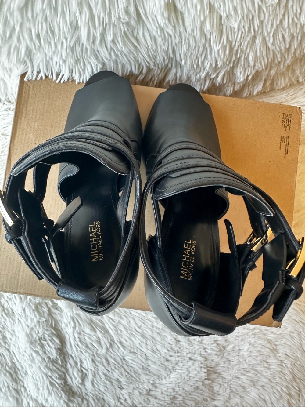 Michael Kors Blaze Women’s Black Peep-Toe High Heel Booties Size: 9 - Picture 4 of 9